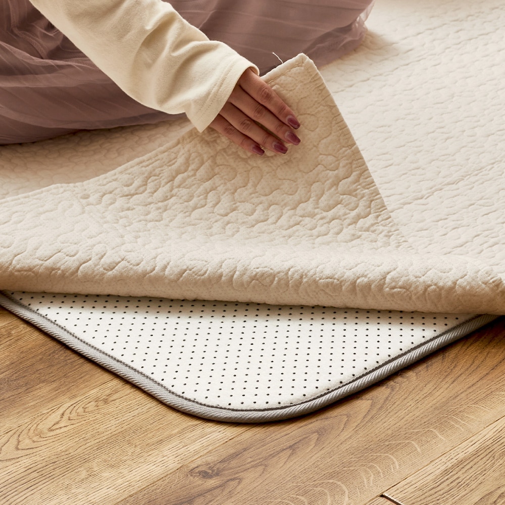 綿100％のイブルラグマット アンダーラグ Bセット ベージュ メーカー直送▼返品・キャンセル不可[他商品との同時購入不可]