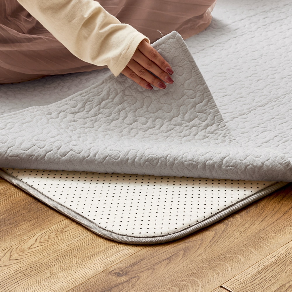 綿100％のイブルラグマット アンダーラグ Bセット グレー メーカー直送▼返品・キャンセル不可[他商品との同時購入不可]