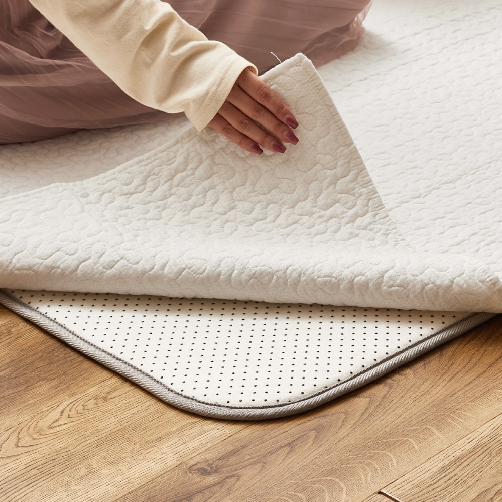 綿100％のイブルラグマット アンダーラグ Aセット アイボリー メーカー直送▼返品・キャンセル不可[他商品との同時購入不可]