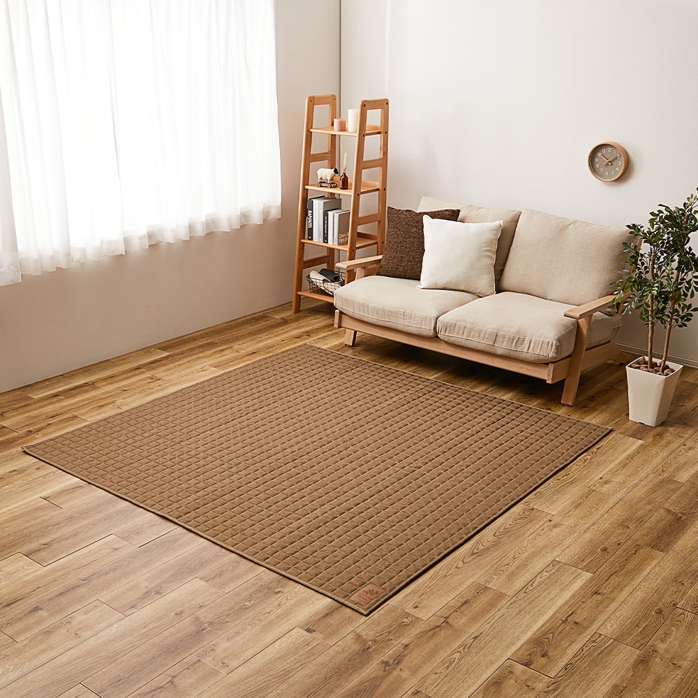 洗えるスウェットキルトラグ　ココン  ブラウン190×240  メーカー直送?返品・キャンセル不可[他商品との同時購入不可]