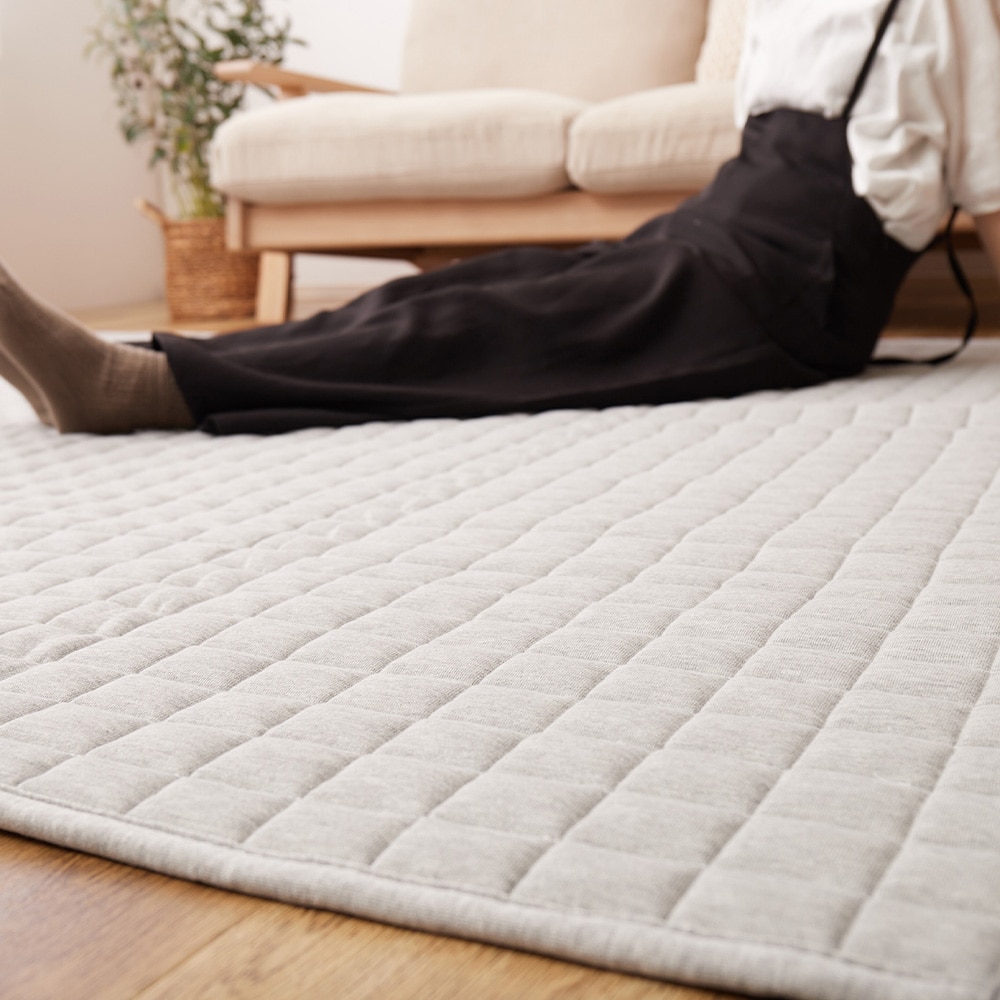 洗えるスウェットキルトラグ　ココン  グレー190×240  メーカー直送?返品・キャンセル不可[他商品との同時購入不可]