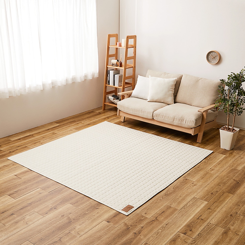 洗えるスウェットキルトラグ　ココン  アイボリー190×240  メーカー直送?返品・キャンセル不可[他商品との同時購入不可]