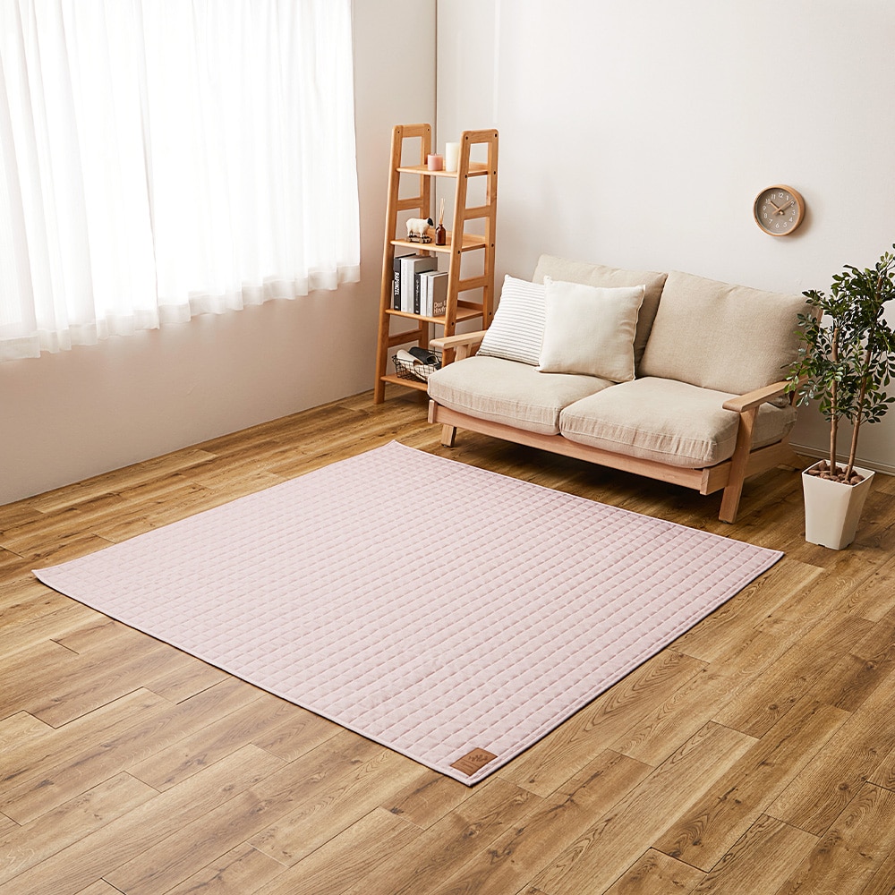 洗えるスウェットキルトラグ　ココン  ピンク190×240  メーカー直送?返品・キャンセル不可[他商品との同時購入不可]