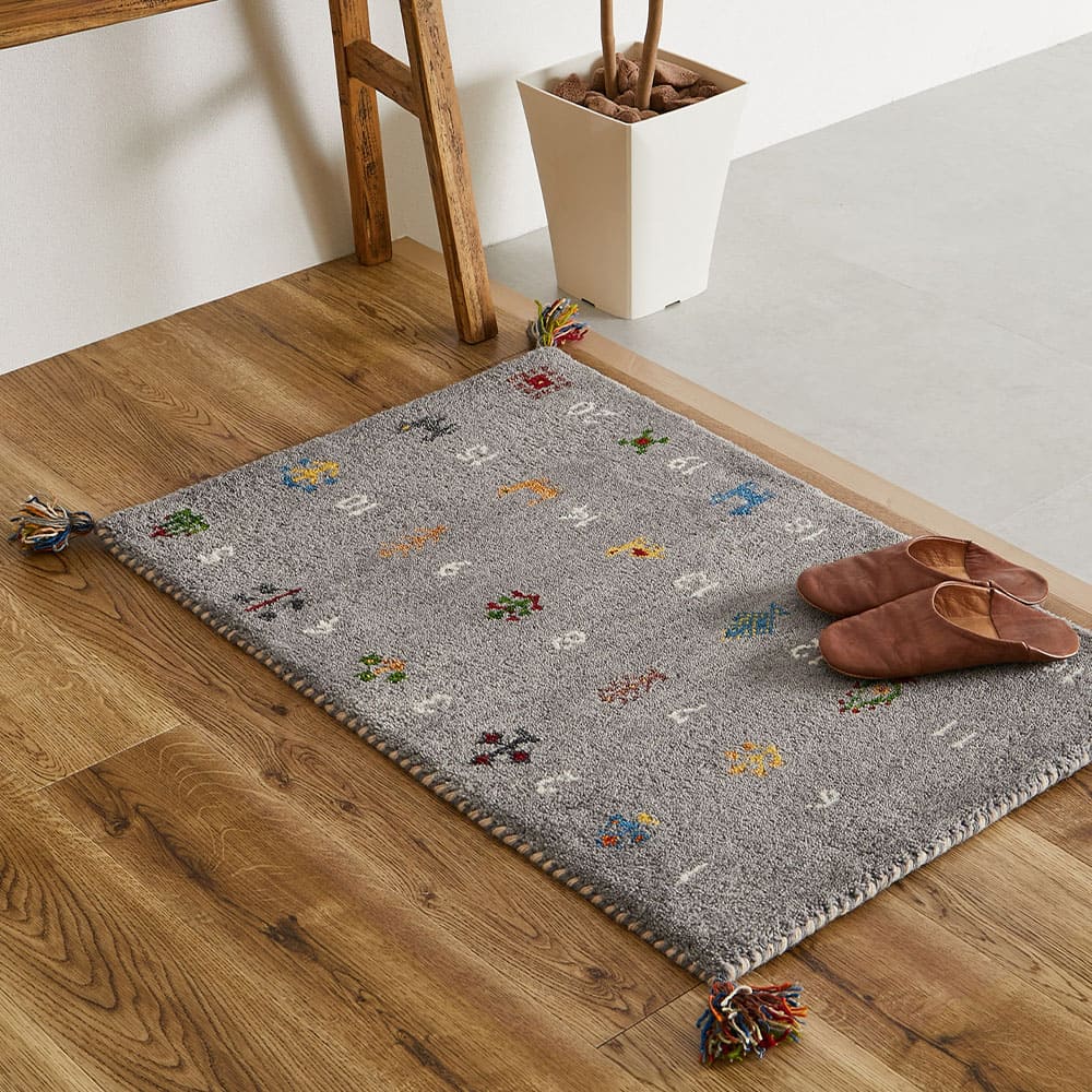 GABBEHヌメロ 60x90 GY メーカー直送 ▼返品・キャンセル不可【他商品との同時購入不可】