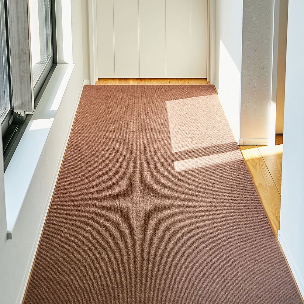 廊下カーペット ロングマット ピタロ ブラウン 90×800 メーカー直送 ▼返品・キャンセル不可【他商品との同時購入不可】