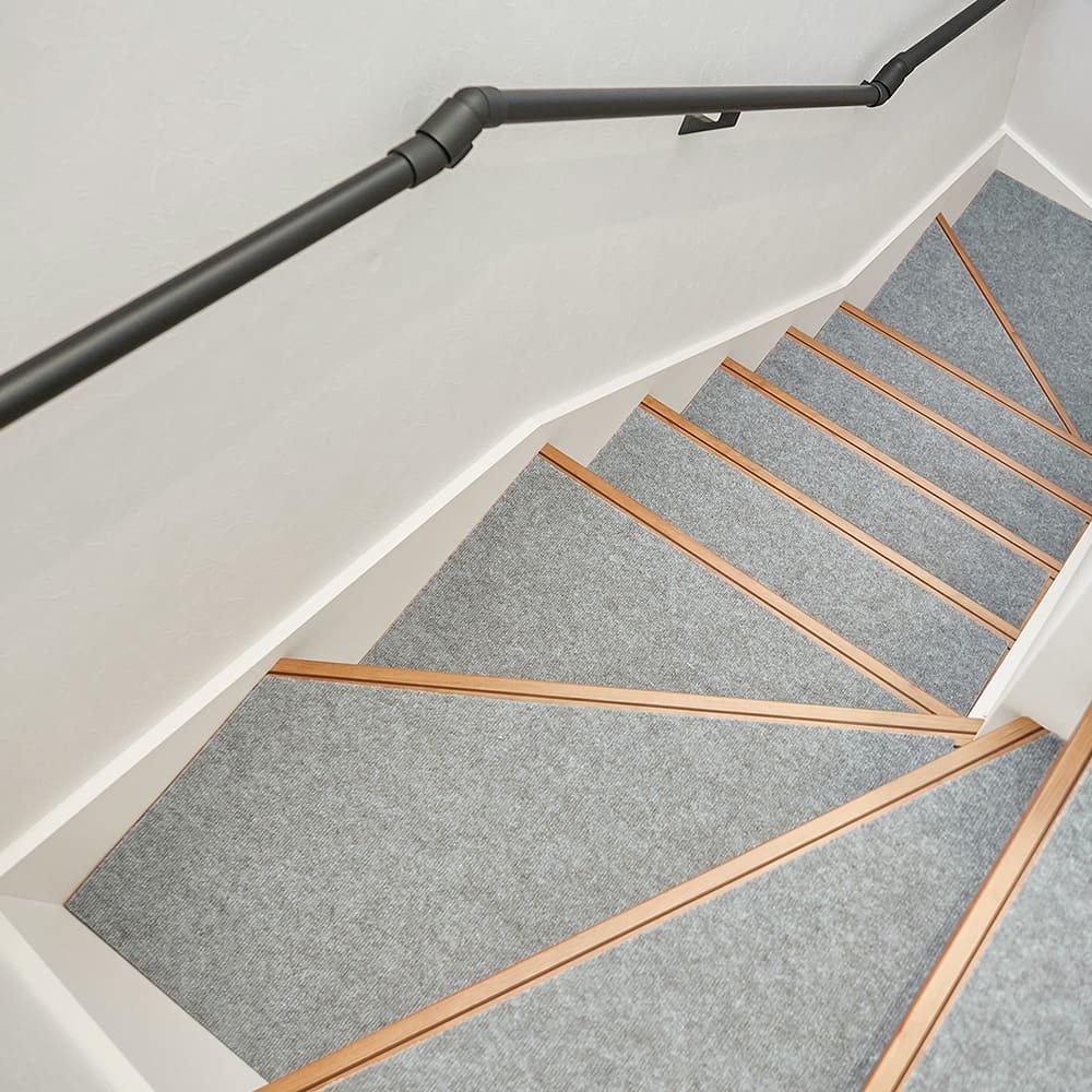 階段マット 踊り場付き 17枚入り ピタロ グレー メーカー直送 ▼返品・キャンセル不可【他商品との同時購入不可】