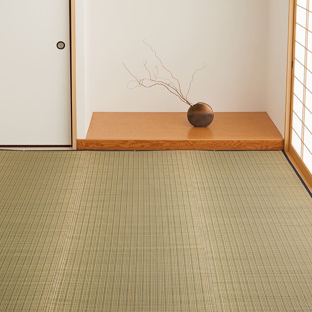 国産い草カーペット 清涼 江戸間8畳 ブルー メーカー直送 ▼返品・キャンセル不可【他商品との同時購入不可】