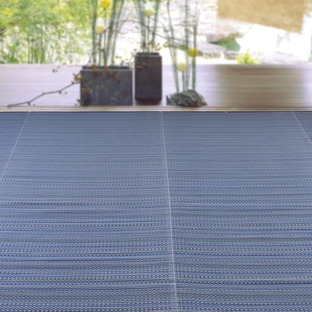 洗えるい草風カーペット ライアン 団地間4.5畳 ブルー メーカー直送 ▼返品・キャンセル不可【他商品との同時購入不可】