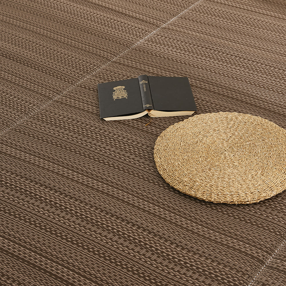 洗えるい草風カーペット ライアン 団地間6畳 ブラウン メーカー直送 ▼返品・キャンセル不可【他商品との同時購入不可】