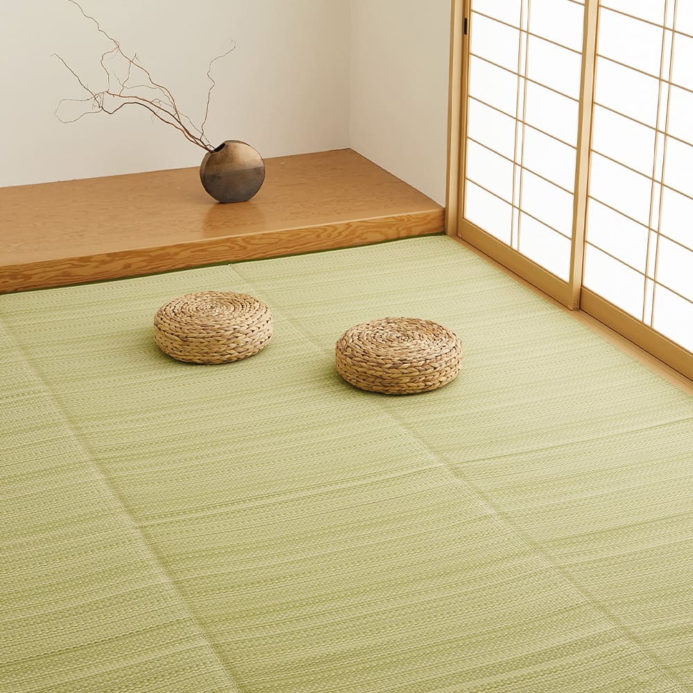 洗えるい草風カーペット ライアン 団地間4.5畳 グリーン メーカー直送 ▼返品・キャンセル不可【他商品との同時購入不可】