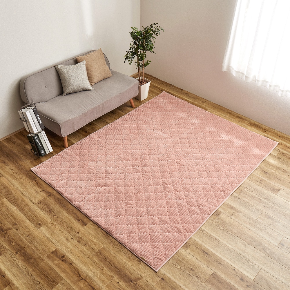 くすみカラーのストライプフランネルラグ　ショコラ  ダスティピンク  メーカー直送?返品・キャンセル不可[他商品との同時購入不可]