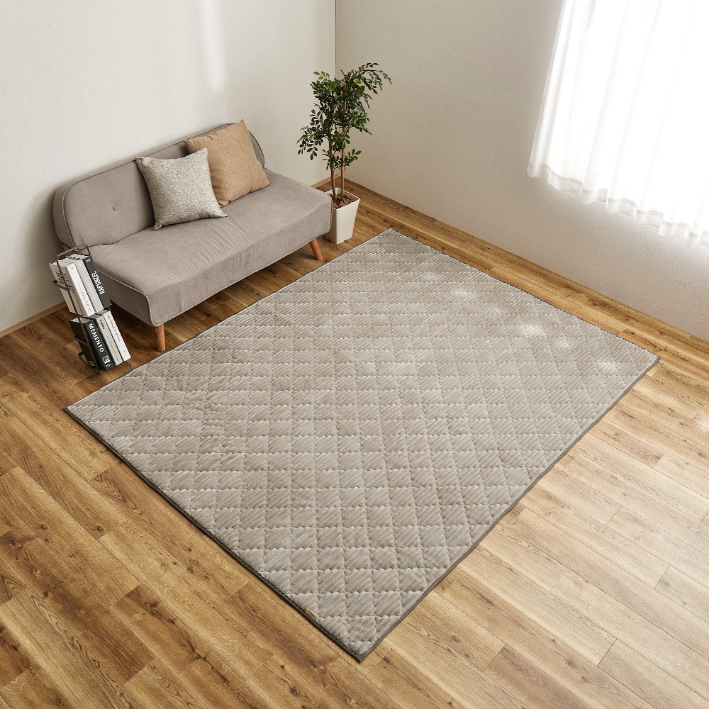 くすみカラーのストライプフランネルラグ　ショコラ  グレージュ  メーカー直送?返品・キャンセル不可[他商品との同時購入不可]