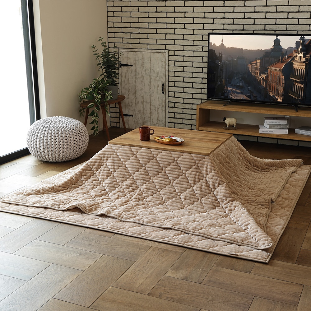 こたつ布団にもなるクッション寝袋　ショコラ  キャメルベージュ  メーカー直送?返品・キャンセル不可[他商品との同時購入不可]