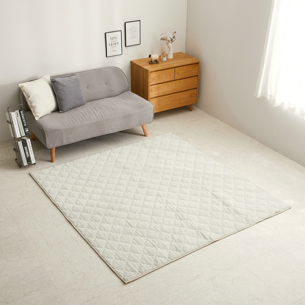 くすみカラーのストライプフランネルラグ　ショコラ  ミルクホワイト  メーカー直送?返品・キャンセル不可[他商品との同時購入不可]