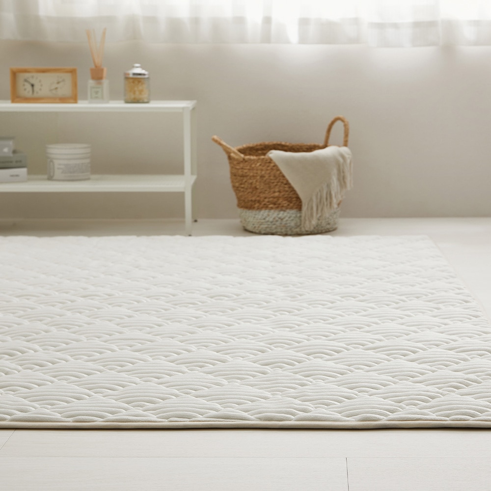 くすみカラーのストライプフランネルラグ　ショコラ  ミルクホワイト  メーカー直送?返品・キャンセル不可[他商品との同時購入不可]