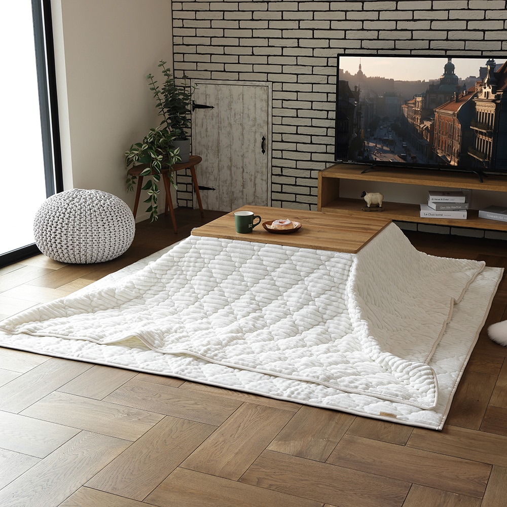 こたつ布団にもなるクッション寝袋　ショコラ  ミルクホワイト  メーカー直送?返品・キャンセル不可[他商品との同時購入不可]