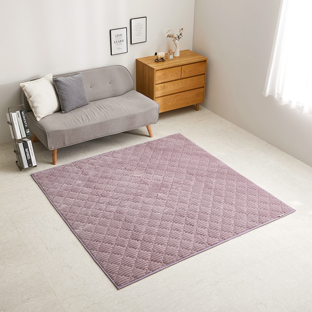 くすみカラーのストライプフランネルラグ　ショコラ  ダスティパープル  メーカー直送?返品・キャンセル不可[他商品との同時購入不可]