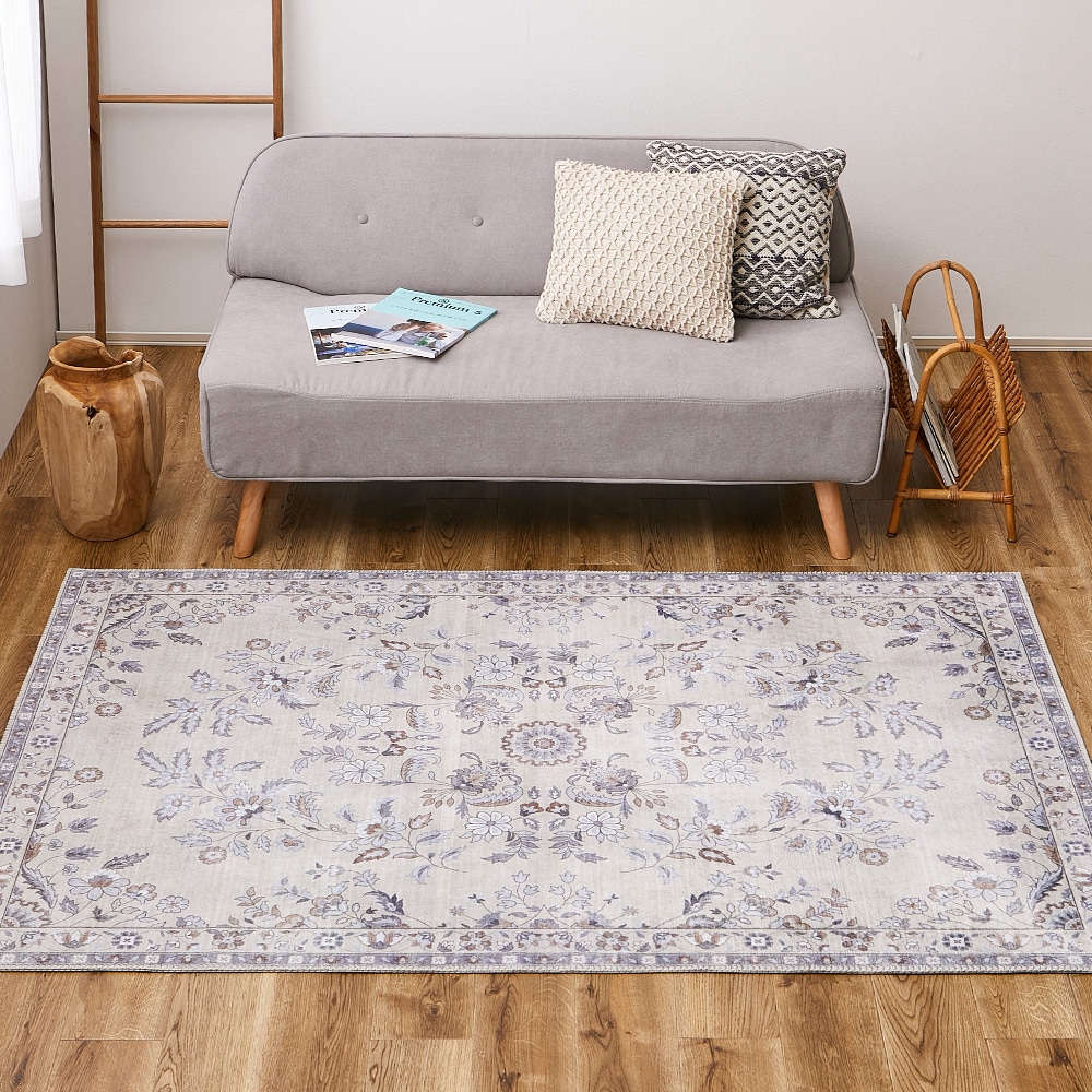 ソフトフランネルラグ レーナ 190×190cm ベージュ メーカー直送▼返品・キャンセル不可[他商品との同時購入不可]