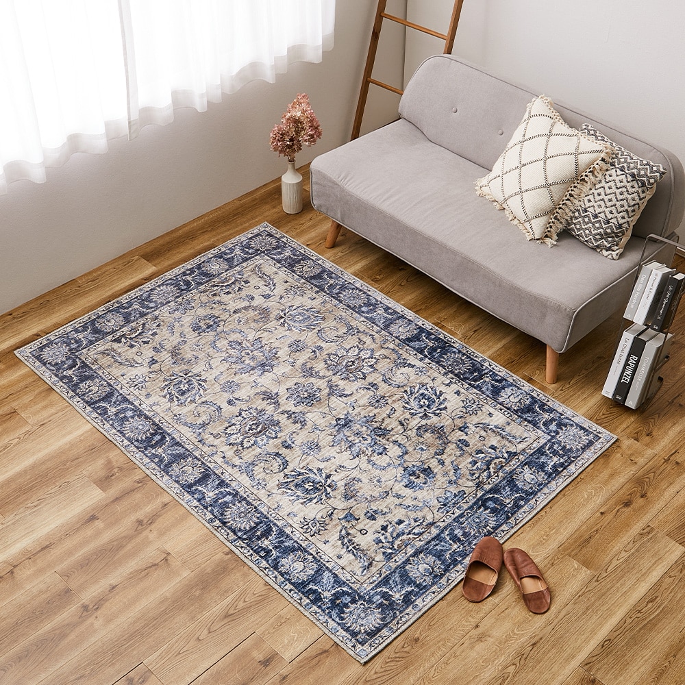 ソフトフランネルラグ ハーマル 130×190cm ネイビー メーカー直送▼返品・キャンセル不可[他商品との同時購入不可]