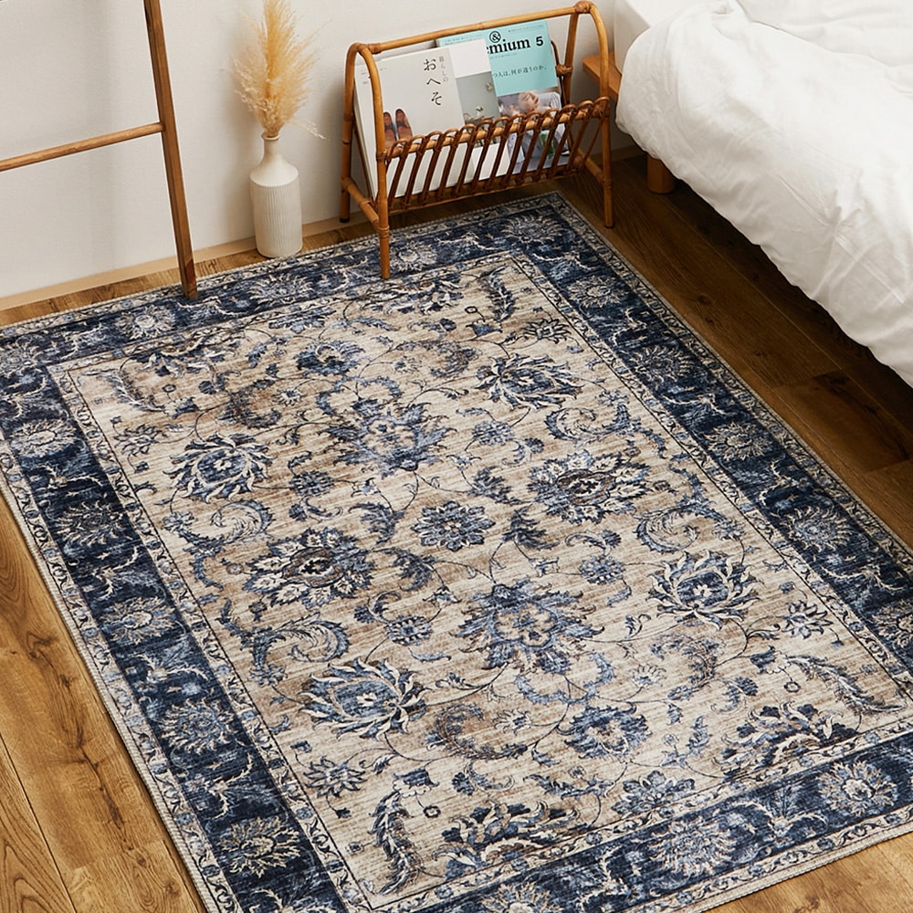 ソフトフランネルラグ ハーマル 190×240cm ネイビー メーカー直送▼返品・キャンセル不可[他商品との同時購入不可]