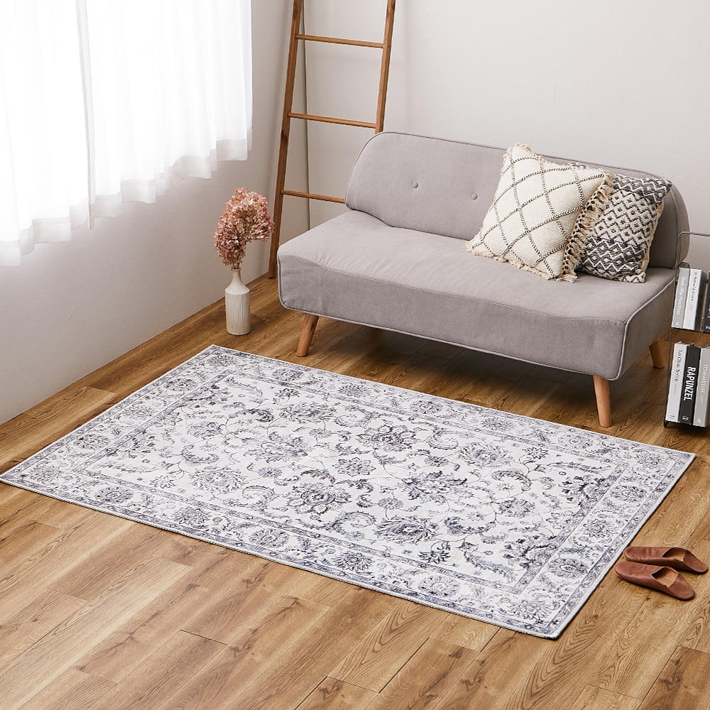 ソフトフランネルラグ ハーマル 130×190cm グレー メーカー直送▼返品・キャンセル不可[他商品との同時購入不可]