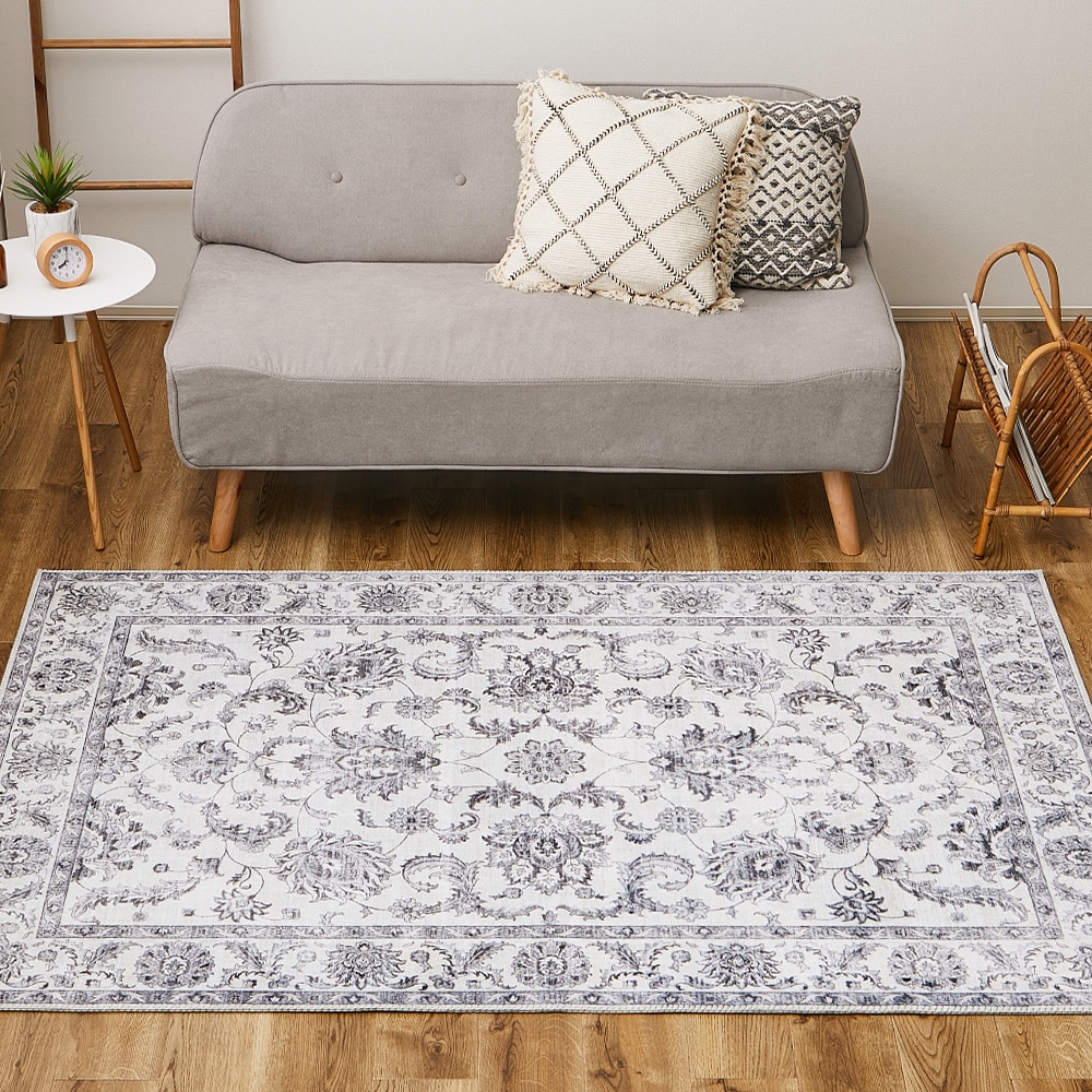 ソフトフランネルラグ ハーマル 190×190cm グレー メーカー直送▼返品・キャンセル不可[他商品との同時購入不可]