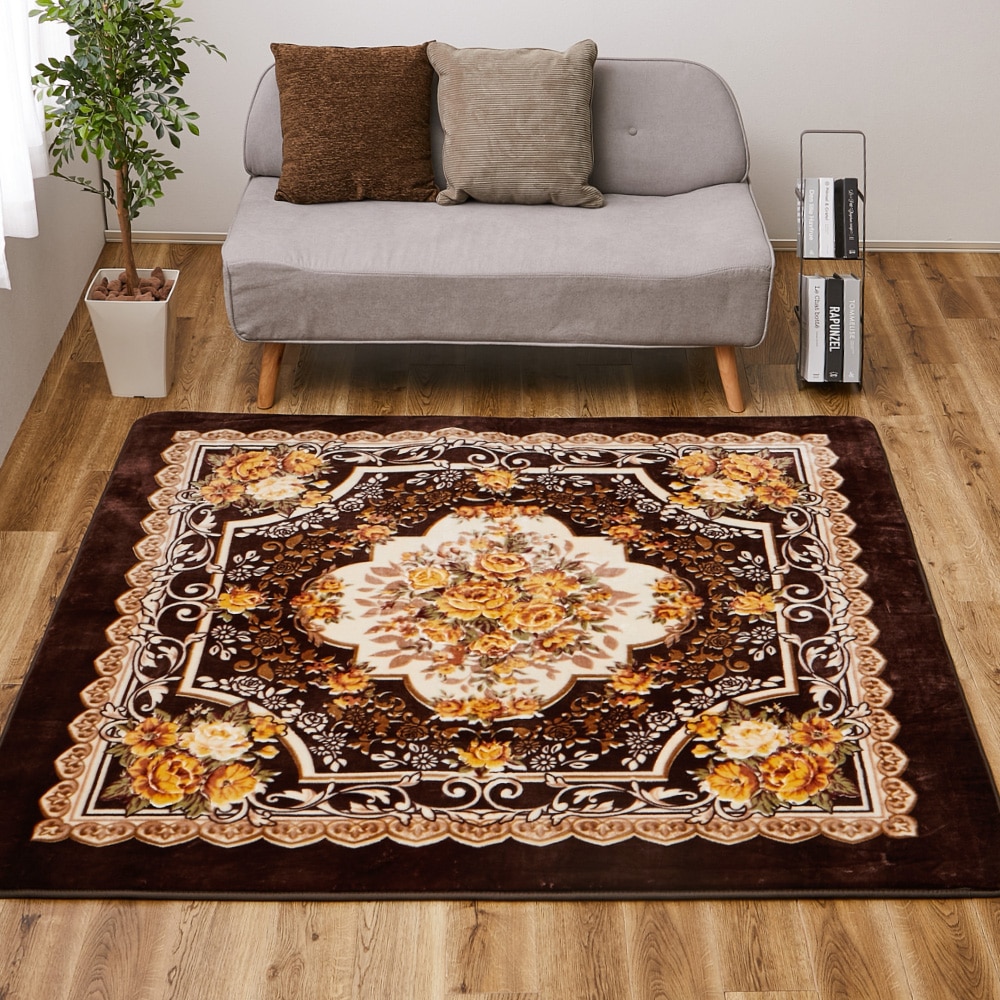 アドリア ホットカーペットカバー 220x220cm ブラウン メーカー直送 ▼返品・キャンセル不可[他商品との同時購入不可]