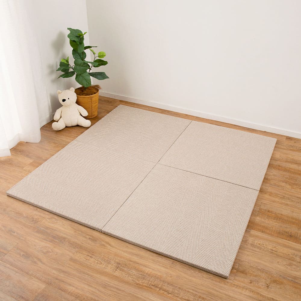 ファブリック置き畳 ボーナ 同色6枚組 BR 82×82×2.5cm メーカー直送 ▼返品・キャンセル不可【他商品と同時購入不可