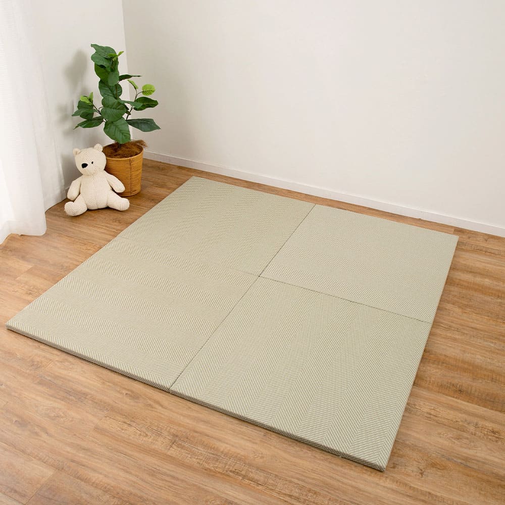 ファブリック置き畳 ボーナ 同色6枚組 GR 82×82×2.5cm メーカー直送 ▼返品・キャンセル不可【他商品と同時購入不可