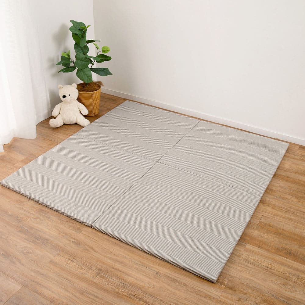 ファブリック置き畳 ボーナ 同色6枚組 GY 82×82×2.5cm メーカー直送 ▼返品・キャンセル不可【他商品と同時購入不可