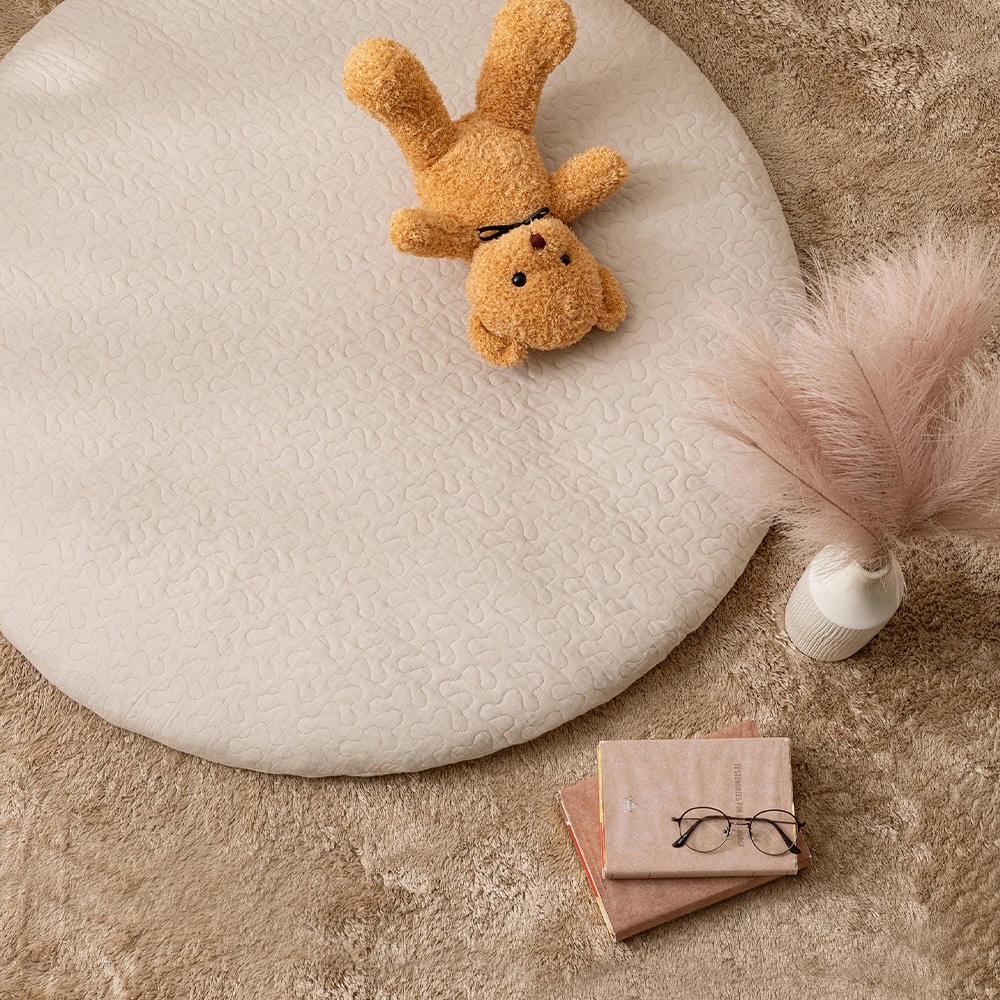 綿100％イブルマルチマット デコール  ベージュ100R  メーカー直送▼返品・キャンセル不可[他商品との同時購入不可]