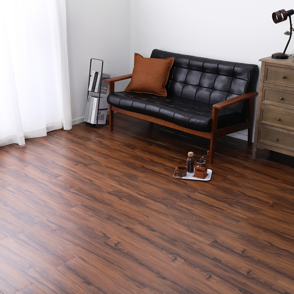 貼ってはがせる ウッド調フロアタイル  メーカー直送 ▼ 返品・キャンセル不可[他商品との同時購入不可]