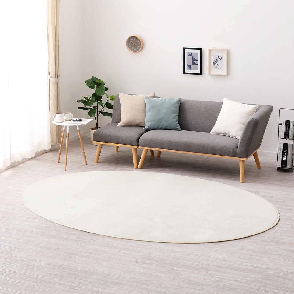 メレンゲタッチの洗えるコンパクトラグ  アイボリー160x220  メーカー直送?返品・キャンセル不可[他商品との同時購入不可]