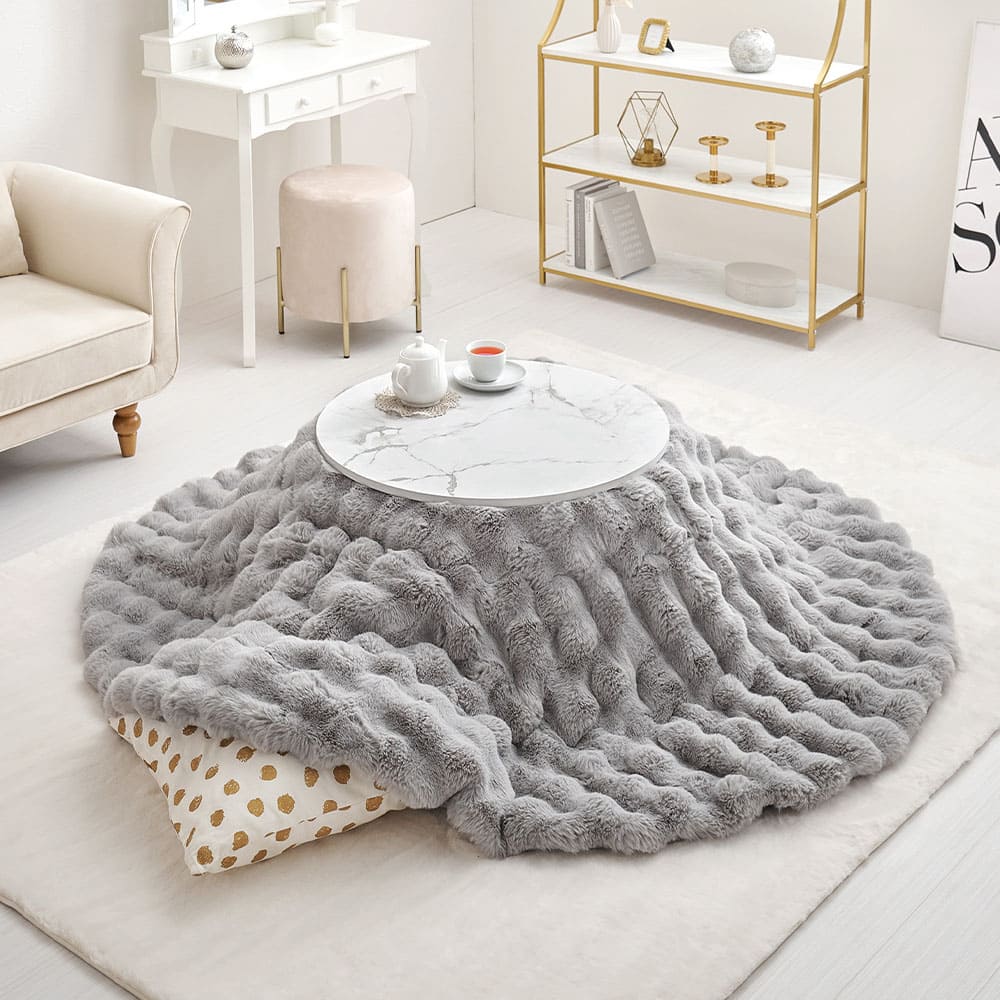 こたつ布団 ルナ 約190cm グレー メーカー直送 ▼返品・キャンセル不可【他商品との同時購入不可】