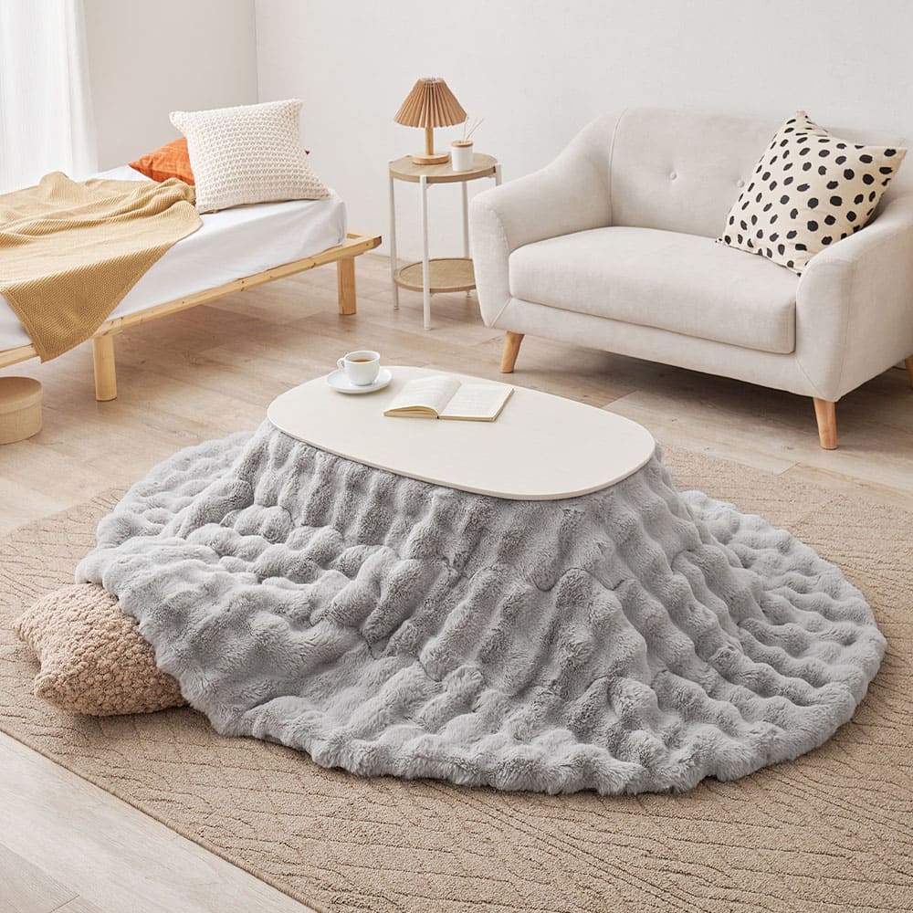 こたつ布団 ルナ 約210×170cm グレー メーカー直送 ▼返品・キャンセル不可【他商品との同時購入不可】