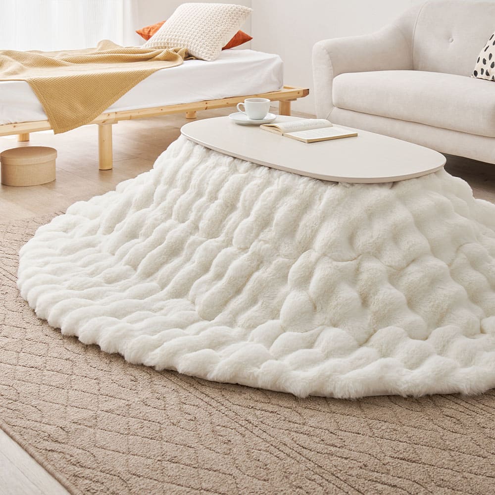 こたつ布団 ルナ 約210×170cm アイボリー メーカー直送 ▼返品・キャンセル不可【他商品との同時購入不可】