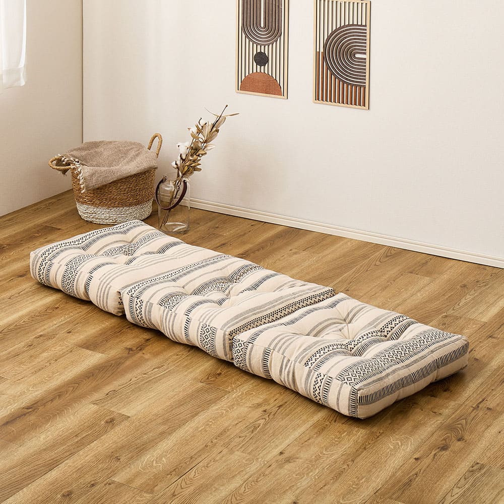 インド綿 ごろ寝クッション テラ 約50×150cm ブラック メーカー直送 ▼返品・キャンセル不可【他商品との同時購入不可】