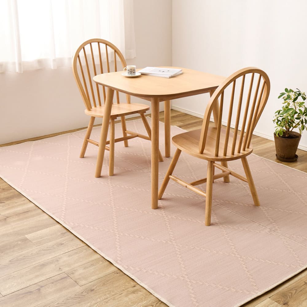 洗えるい草風カーペット モンド 江戸間3畳 ピンク メーカー直送 ▼返品・キャンセル不可【他商品との同時購入】