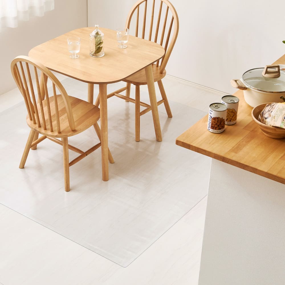 クリアダイニングラグ 180×180cm メーカー直送 ▼返品・キャンセル不可【他商品との同時購入不可】