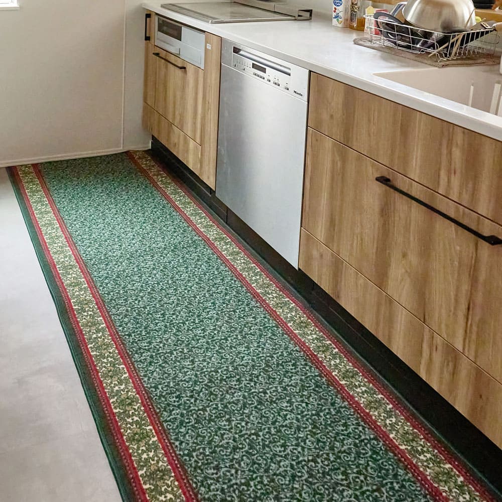 廊下敷きプリントマット ナタリア 80X540 GR メーカー直送 ▼返品・キャンセル不可【他商品との同時購入不可】