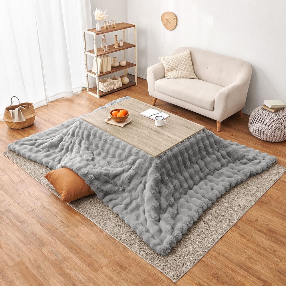 こたつ布団 ルナ 約190×240cm グレー メーカー直送 ▼返品・キャンセル不可【他商品との同時購入不可】