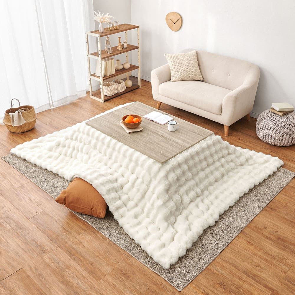 こたつ布団 ルナ 約190×240cm アイボリー メーカー直送 ▼返品・キャンセル不可【他商品との同時購入不可】