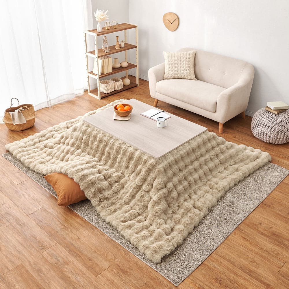 こたつ布団 ルナ 約190×240cm ベージュ メーカー直送 ▼返品・キャンセル不可【他商品との同時購入不可】