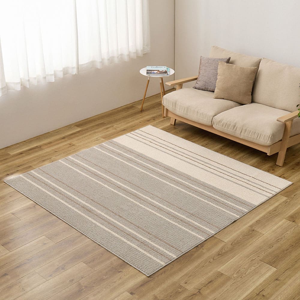 綿混タフトラグ モーリム 約130×185cm グレー メーカー直送 ▼返品・キャンセル不可【他商品との同時購入不可】