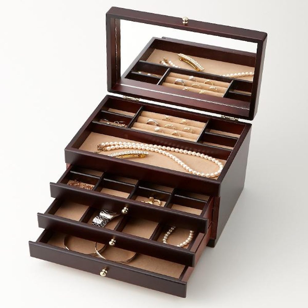 日本製 Wooden Case 3ツ引 017-806 メーカー直送 ▼返品キャンセル不可【他商品との同時購入不可】