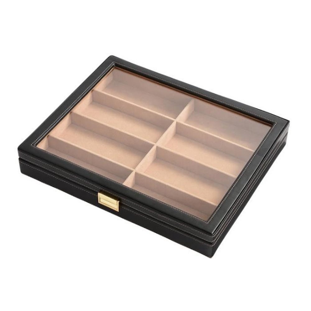 レザーメガネケース(コレクションケース)8本用 240-452 メーカー直送 ▼返品・キャンセル不可【他商品との同時購入不可】