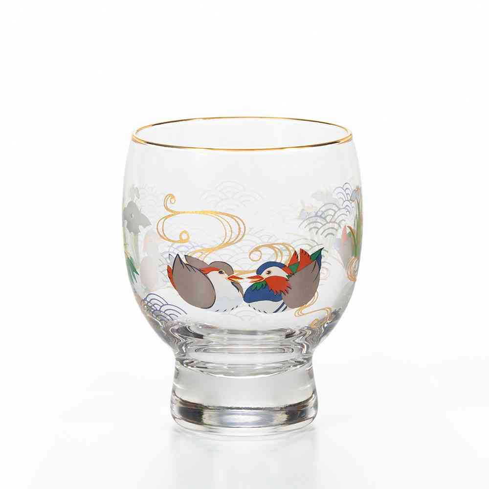 アデリア プレミアムニッポンテイスト 吉祥花鳥 酒グラス 鴛鴦と菖