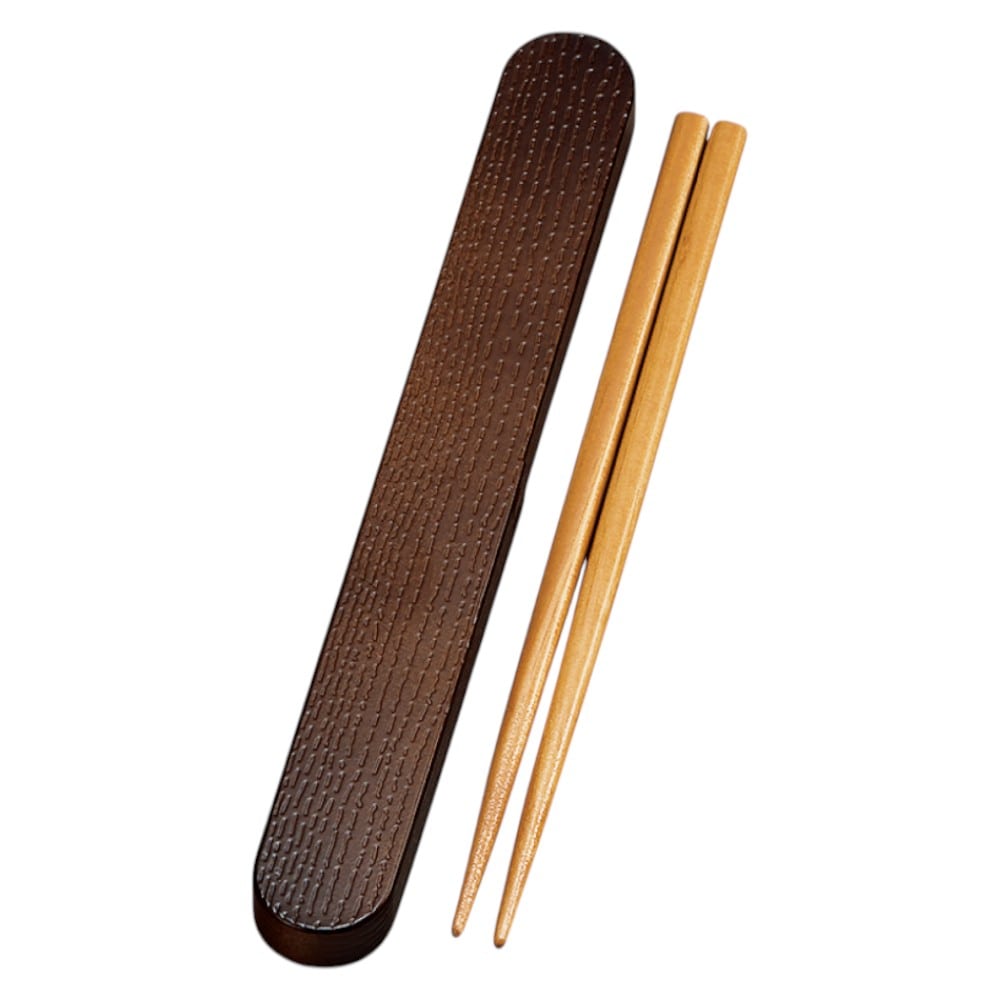 たつみや わっぱ箸箱セット ダークブラウン 18．0