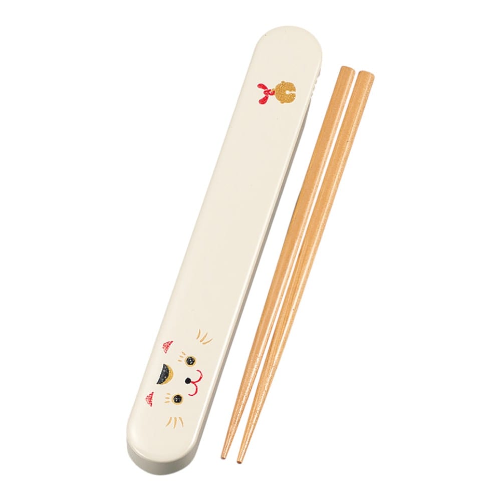 たつみや スライド箸箱セット まねきねこ 18．0