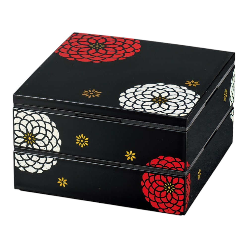 たつみや 角二段オードブル重 百華 黒 19．5